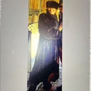 Luxury Full Length Black Mink Fur Coat And Matching Hat 1980s Vintage